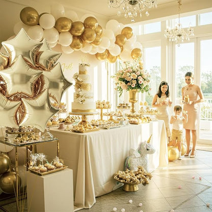 TONIFUL 15Pcs Star Shaped Balloons 18Inch Large Champagne Gold Foil Balloon | - Image 5