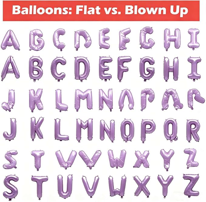 98 Pcs Pastel Purple Letter Balloons, Custom 3 Set A-Z Set - Image 4