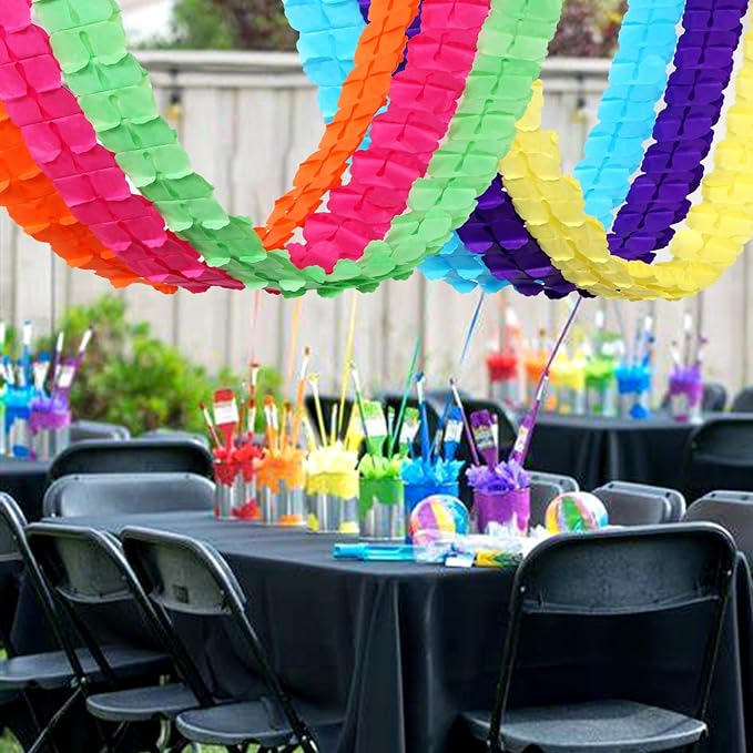 Rainbow Mexican-Theme Party-Decorations Streamers Garland - 157Ft Colorful - Image 5