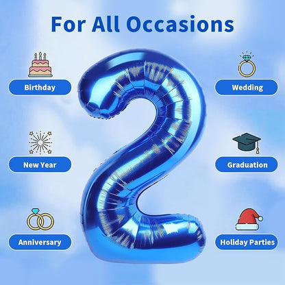 Number Balloons Navy Blue Balloons - Image 5