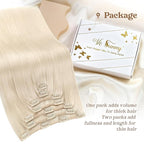 Ve Sunny Clip in Human Hair Extensions Blonde Clip in Hair Extensions, Real Hair Extensions Clip in Human Hair, Long Straight Hair Extensions Clip ins 24inch 7pcs 120g