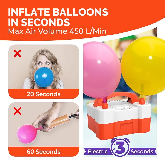 ETENWOLF Electric Balloon Pump for All Balloons | Balloon Inflator for Birthday - Image 3