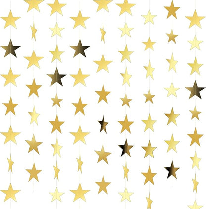 Spakon 65 Feet Glitter Star Paper Garland Banner Hanging Decoration Star by Aranorun