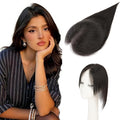 Benehair Clip in Bangs 100% Real Human Hair Extensions 360° Cover Clip on 3D Wispy Bangs for Women Topper Hairpieces for Women Natural Black