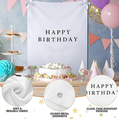 Oudain 29×39 Inch Happy Birthday Burlap Banner, Fabric Party Decorations - Image 5