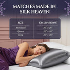DECOLURE 100% Pure Mulberry Silk Pillow Case Queen Size – Highest Grade 30 Momme 6A+, Luxuriously Soft & Cooling Silk Pillowcase for Hair & Skin, Hypoallergenic, Breathable, Hidden Zipper (Grey)