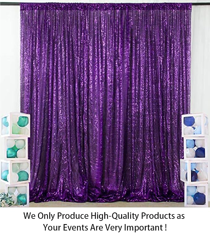 ShinyBeauty 4FTx6FT Purple Sequin Backdrops - Image 2