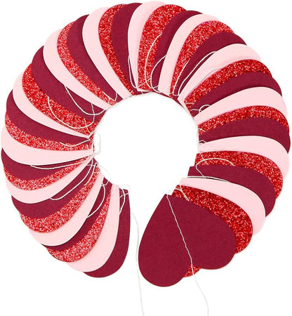 Burgundy-Red Light-Pink Valentines Party-Decorations Heart-Garland - 52ft - Image 3