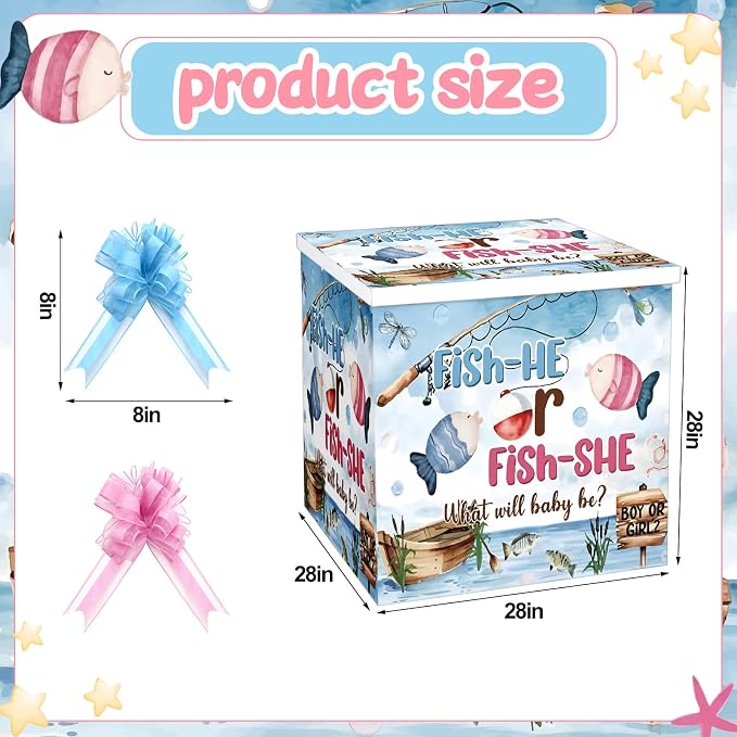 AmazingSpark 28in Giant Gender Reveal Gift Box - Image 2