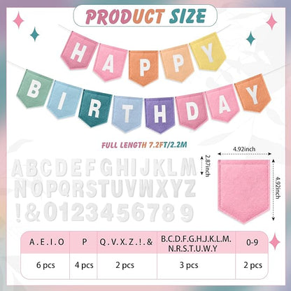 Hahafelt 131 Pcs Felt DIY Custom Banner Kit, Make Your Own Personalized Banner - Image 2