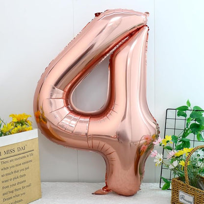 40 Inch Rose Gold Number 4 Balloon, Giant Number Balloons, Birthday Decor | - Image 2
