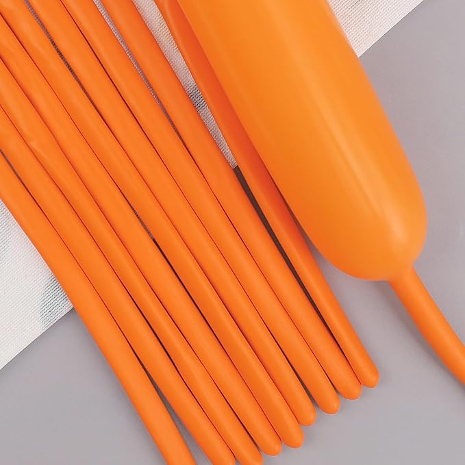 260 Balloons Orange, Thickened 100 Pack Long Balloons Twisting Skinny Magic by VHUWE