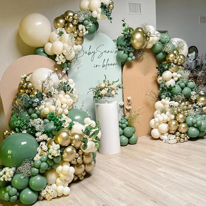 MEBAY Green White Gold Balloon Arch Kit - Image 4
