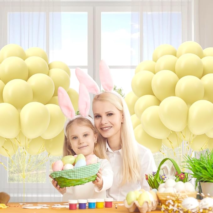 Pastel Yellow balloons 12 inch, Light Yellow Latex Balloons 50pcs Party Balloon - Image 5