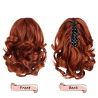Ponytail Extension, Clip on Ponytails for Women, 9" Claw Clip in Short Curly Wavy Pony Hair Extension for Women - Auburn