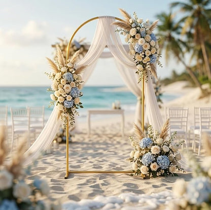 6.6FT Gold Metal Arch Backdrop Stand, Square Balloon Arch Stand Wedding Frame - Image 7