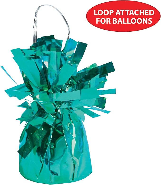 Beistle Metallic Wrapped Balloon Weight – 6 Pack, Turquoise Balloon Centerpiece - Image 6