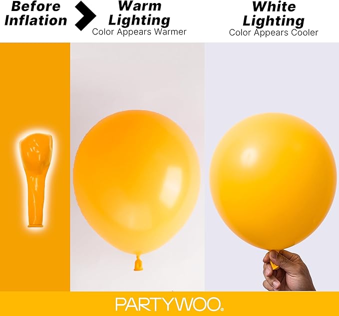 PartyWoo Mustard Yellow Balloons 152pcs Different Sizes of 18 12 10 5 Inch - Image 3
