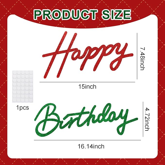 TONIFUL Happy Birthday Sign for Backdrop - Image 3