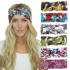 DRESHOW 6 Pack Headbands for Women Boho Headbands Vintage Flower Elastic Workout Yoga Sports Facial Knotted Crocheted Elastic Head Wrap