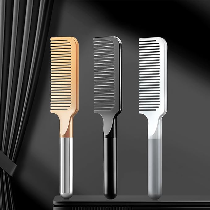 Hair Comb for Women and Men, Durable Detangling Hair Comb with Handle, Large Detangler Comb for Thin Straight Short Hair(Gold)