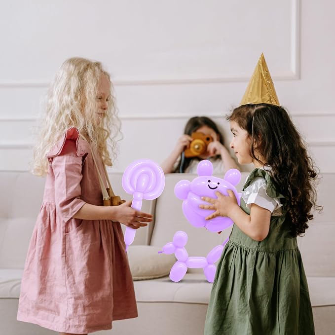 100Pcs Pastel Purple 260 Balloons, Long Balloon - Image 6