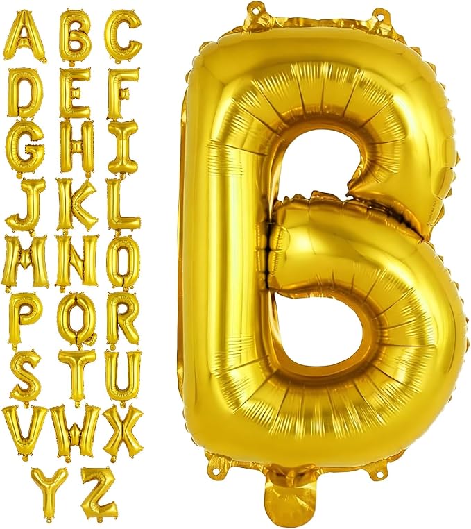 Gold Letter B Balloons, 40 Inch Large Foil Letter Balloons, Custom Phrase by YOTHORN
