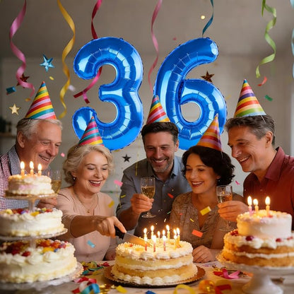 40 Inch Number 36 Balloons for 36th Birthday Party Decorations, 0-100 Dark Blue - Image 2