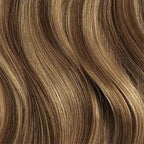 Luxy 100% Remy Human Hair – Halo Clip-In Hair Extensions –Natural Looking Volume & Length - One-Piece - Easy 5-Min Application 180 grams 20" Chestnut Brown Highlights