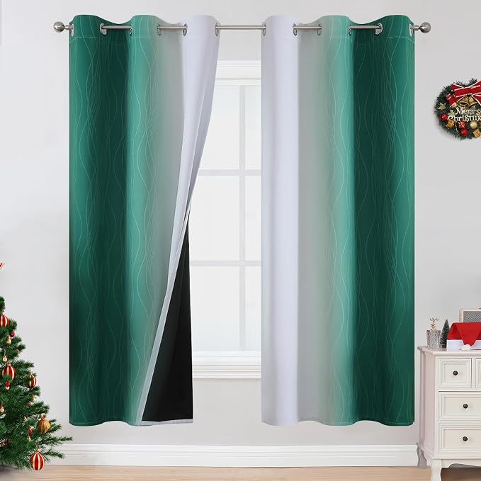 Full Room Darkening Blackout Curtains 72 Inch Length 2 Panels Set, Ombre by ESTELARTEXTILER