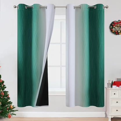 Full Room Darkening Blackout Curtains 72 Inch Length 2 Panels Set, Ombre by ESTELARTEXTILER