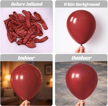 Voircoloria 66pcs Ruby Red Dark Red Latex Party Balloons, 12inch | - Image 3