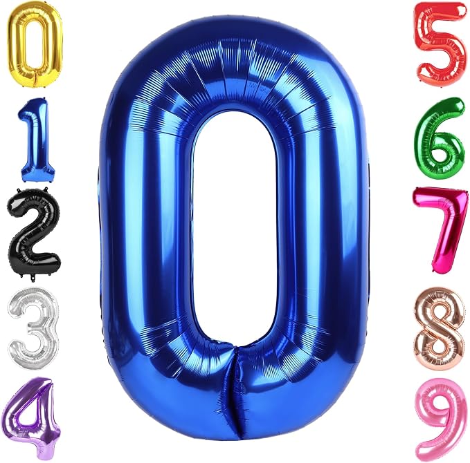 40 Inch Navy Blue Number 0 Balloon, 0th Birthday Party Decorations | 40 Inch by Hadoife
