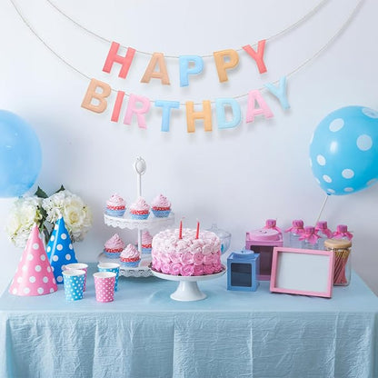 Felt Happy Birthday Garland Rainbow Banner Reusable Happy Birthday Sign Party - Image 3