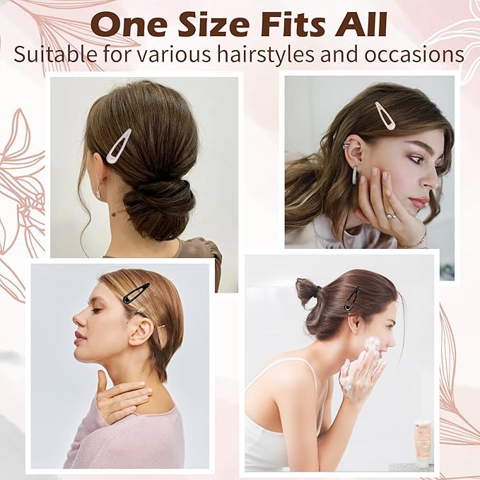 Gingbiss 50Pcs Snap Hair Clips for Women, 2.3 Inch Silicone Coating Classic Metal Hair Barrettes with Storage Case for Women Girls, No Slip Hair Accessories for Hair, 5 Assorted Colors
