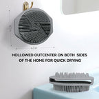 Silicone Body Scrubber as Stocking Stuffers, Dual-Sided Silicone Loofah for Shower, Exfoliating Body Brush Scrubber for Men and Women for All Skin, Scalp Massager Lather Well＆Easy to Clean (Gray)