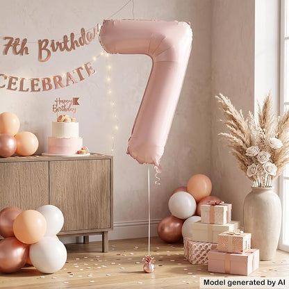 40 Inch Light Pink Foil Number 7 Balloon - Image 5
