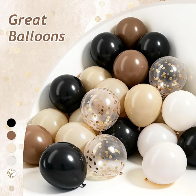 131pcs Black and Brown Balloon Arch Kit - Image 4