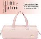 NISHEL Hair Tools Travel Carrying Bag, Portable Hair Air Wrap Dryer Case, Hair Dryer/Curling Iron/Airstraight Attachment Organizer, Pink
