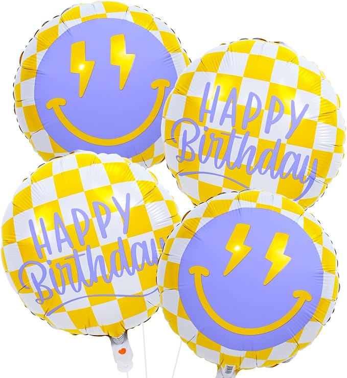 18 Inch Smile Face Birthday Foil Balloons by Paeyeq