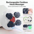 Scalp Massager, Head Massager Scalp, Tangle Resistant Design, 3 Massage Speed, Portable Head Massager, Hair Massagers with 12 Detachable Claws A Ideal Gift for Your Wife, Mom, Husband, Dad