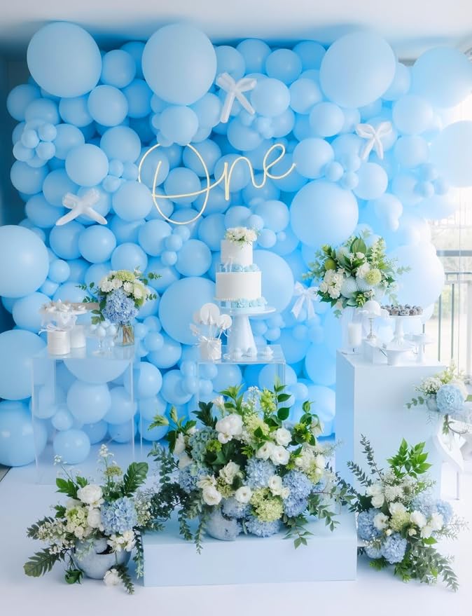 Light Blue Balloons, Pastel Blue Balloons - Image 2