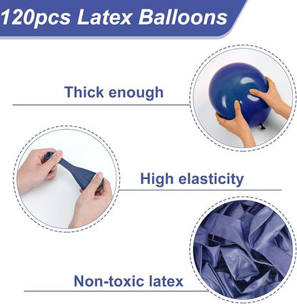 RUBFAC Navy Blue Balloons 120pcs 12 Inches Latex Balloons - Image 4