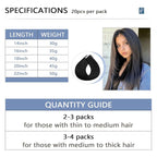 COOKAYU Invisi Edge Tape in Extensions Human Hair, Natural Black Seamless Injected Tape Ins Remy Hair 18Inch 40g 20pcs Straight Extensions Silky Smooth