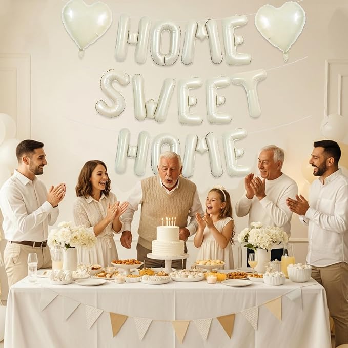 TONIFUL 16 Inch Cream White HOME SWEET HOME Letter Balloon Decorations | - Image 5