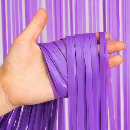 Purple Tinsel Fringe Party Backdrop - Image 4