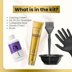 MOEHAIR Hair Coloring Kit | 9N Permanent Hair Color (Very Light Blonde), 20 Volume Developer 6%, Coloring Brush, Gloves & Mixing Bowl | Keratin Infused Color | Gray Coverage | Adds Shines & Softness