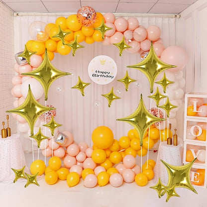 TONIFUL 30 Pcs Four Pointed Star Balloon 26In & 10In Gold Foil Balloon | Helium - Image 6
