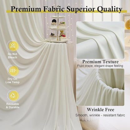 20ft x 15ft Ivory Backdrop Curtains - Image 2