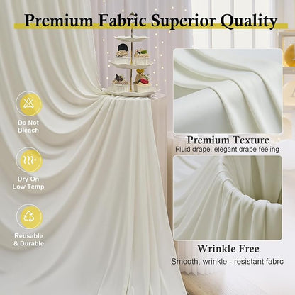 30ftx15ft Ivory Backdrop Curtains - Image 2
